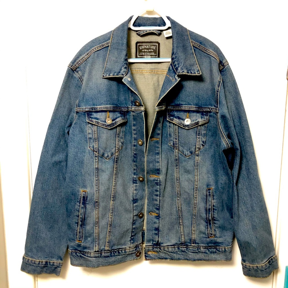 LEVIS VINTAGE STYLE DENIM JACKET BLUE MENS LARGE